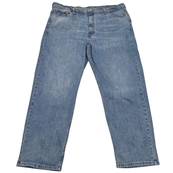 Levis 550 46x32 Relaxed Fit Tapered Leg Blue Jeans Mens Light Wash Big 46 - Picture 3 of 9